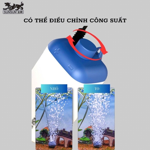 Máy sủi Oxy bể cá Sunsun LQE siêu khoẻ siêu êm