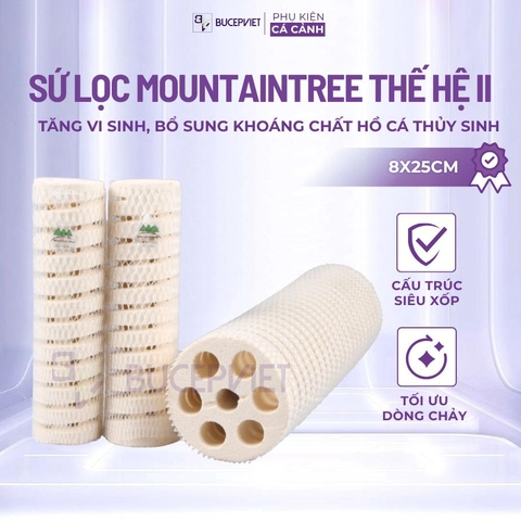 Thanh sứ lọc Mountaintree thế hệ 2 8x25cm - Vật liệu lọc cao cấp, tăng vi sinh, bổ sung khoáng chất hồ cá thủy sinh