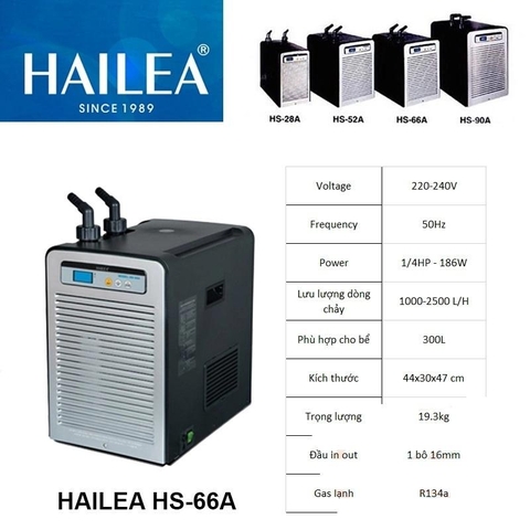 Máy Làm Mát Bể Cá CHILER Hailea HS 28A/ 52A/ 66A - Chiler làm mát bể cá thủy sinh, bảo vệ cá và cây, công suất mạnh mẽ