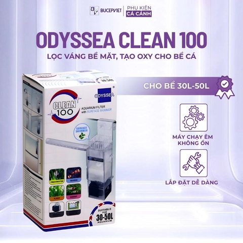 Lọc váng Odyssea Clean 100 450L/H - Làm sạch mặt nước, tạo oxy và luồng cho bể cá thủy sinh 30-50L
