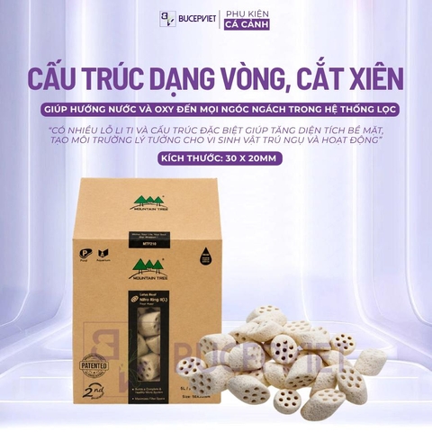 Hộp 5 lít sứ lọc Mountain Tree Nitro Ring II - Dạng củ sen cắt lát, tăng diện tích trú ngụ cho vi sinh, hỗ trợ lọc nước bể cá