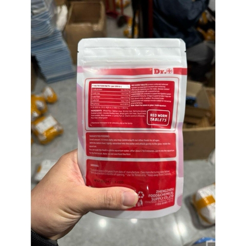 Thức ăn viên dán cao cấp DR+ Redworm (100g) - Thành phần chiết xuất từ sâu đỏ, trùnġ huyết siêu giàu dinh dưỡng