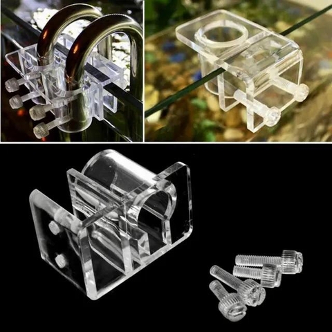 Kẹp In Out Mufan Acrylic Trong Suốt - Cố định ống lọc 12/16mm và Fi19, giữ ống In Out thẩm mỹ cho bể thủy sinh
