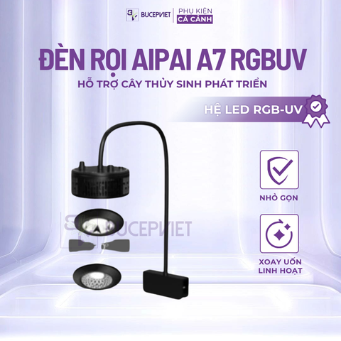 Đèn rọi AIPAI A7 RGBUV 60W-90W - Đèn LED hồ thủy sinh, bể cá cảnh, rọi sâu lên màu cá cây đẹp