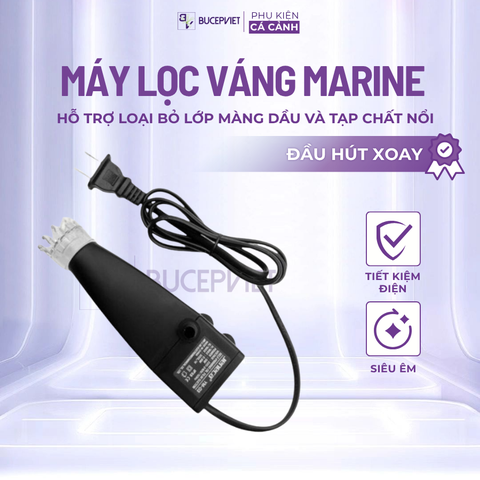 Máy lọc váng Marine đầu xoay 350L/h - Hút váng hồ thủy sinh, làm sạch bề mặt nước, giảm màng dầu hiệu quả
