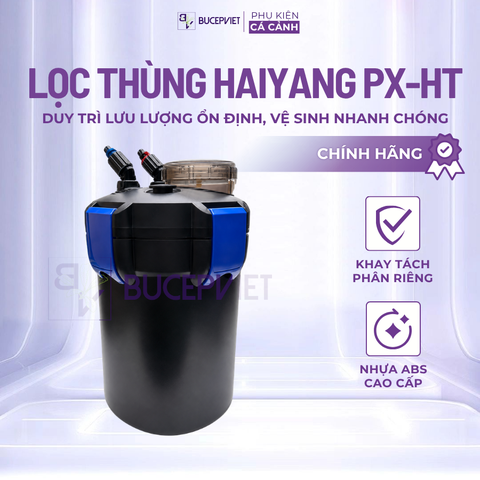 Lọc thùng HaiYang PX-HT 1050-2000L/H – Tách phân hiệu quả, lọc ngoài nhiều ngăn, dễ vệ sinh cho bể cá