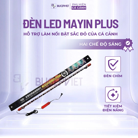 Đèn LED Mayin Plus - Đèn chìm tăng màu đỏ vàng cho cá rồng , 2 chế độ ánh sáng, nổi bật vảy và sắc đỏ