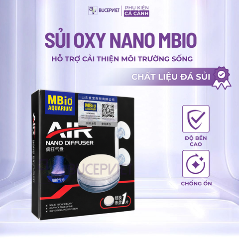 Sủi oxy nano Mbio 6cm/10cm - Đĩa sủi siêu mịn cho bể cá cảnh, hồ tép thủy sinh, tăng khả năng hòa tan oxy, độ bền cao