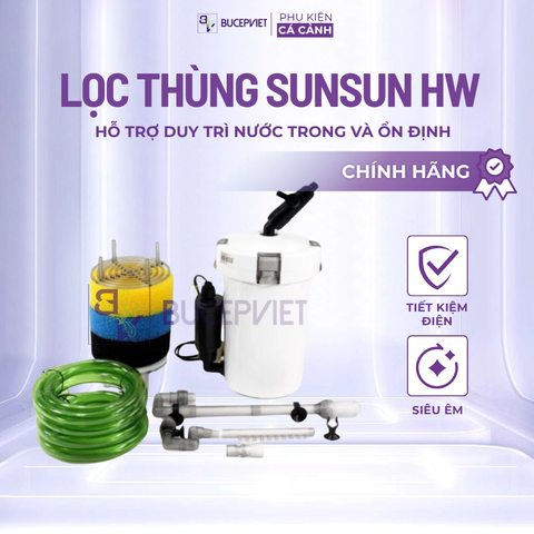 Lọc thùng SunSun HW-602B/HW-604B - Lọc ngoài hồ cá thủy sinh, vận hành êm, tiết kiệm điện, dễ bảo trì