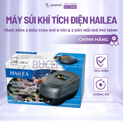 Máy sủi khí tích điện Hailea CPA-60/100/120 - 12W-28W, lưu lượng 60-120L/phút, dùng khi mất điện cho hồ cá Koi cá cảnh