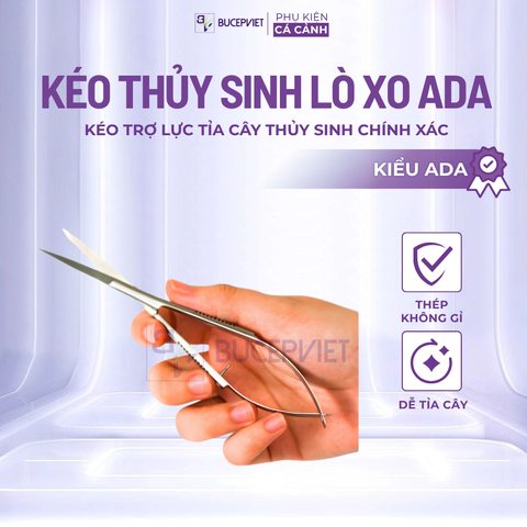 Kéo thủy sinh lò xo ADA mũi cong/mũi thẳng - Kéo trợ lực tỉa cây thủy sinh, cắt ráy bucep dương xỉ chính xác