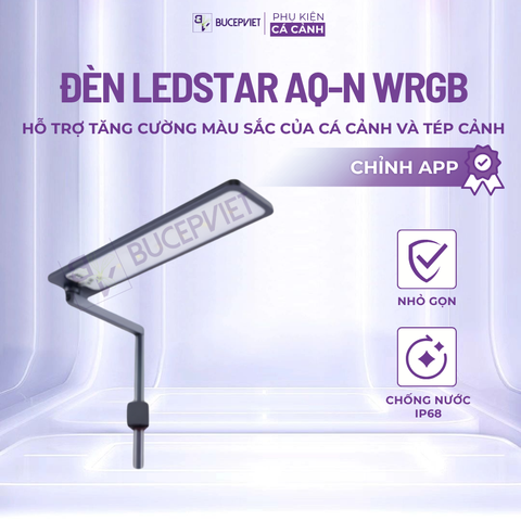 Đèn thủy sinh LEDSTAR AQ-N WRGB 24W - Điều khiển App Bluetooth, đèn hồ thủy sinh mini nano, hỗ trợ lên màu cây cá đẹp