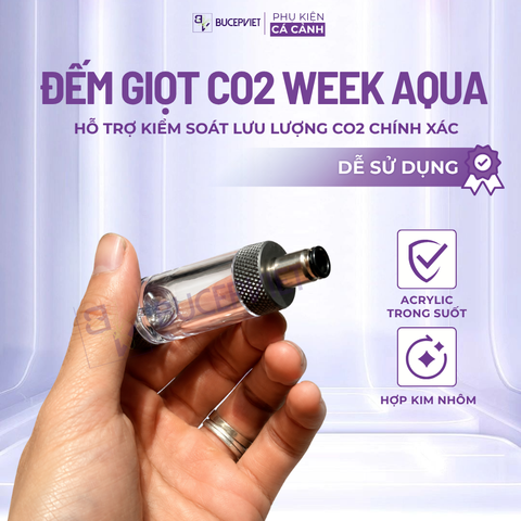 Đếm giọt CO2 Week Aqua đầu đơn - Bộ đếm giọt CO2 hợp kim nhôm acrylic, kiểm soát lượng CO2 chính xác cho bể thủy sinh