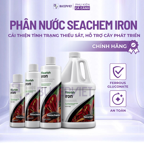 Phân nước Seachem Iron - Bổ sung sắt Fe cho cây thủy sinh, hỗ trợ lá xanh khỏe, hạn chế vàng lá