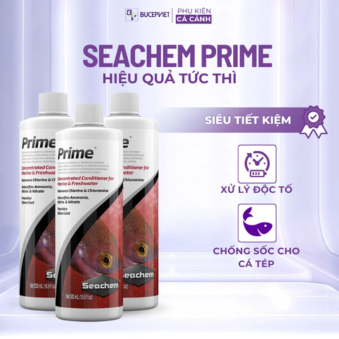 Seachem Prime khử clo, độc tố và chống cá sốc nước