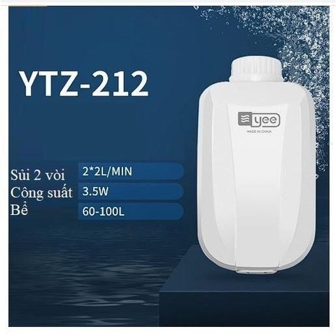 Máy sủi oxy Yee 1 vòi, 2 vòi - Siêu êm chống ồn cho bể cá, tăng oxy hiệu quả, phù hợp phòng ngủ
