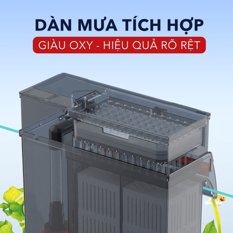 Lọc thác Baoyu LX thế hệ mới - Có tách phân, giàn mưa, khoang chứa vật liệu lọc cơ động