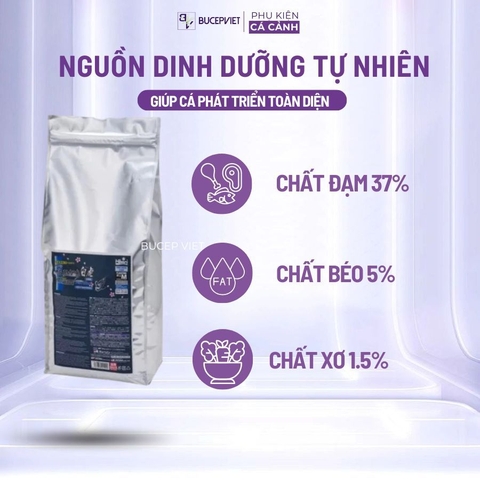 Cám cá Saki Hikari Pure White 5mm - Dưỡng trắng Shiroji, sáng da bóng vảy cho cá chép phi tần trắng, cá Koi