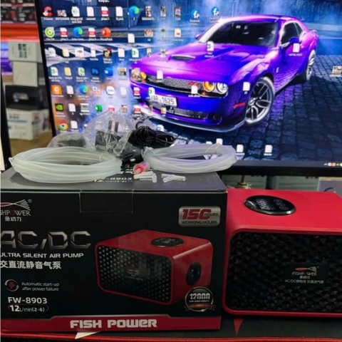 Sủi tích điện Fish Power 1 vòi / 2 vòi, trang bị cảm ứng màn hình thông minh - Sủi thế hệ mới cho bể thủy sinh