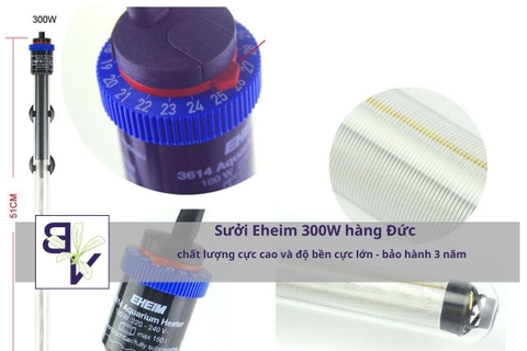Sưởi Eheim 300W hàng Đức – Bảo hành 3 năm 50w 100w 200w 300w 500w