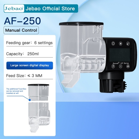 Máy cho cá ăn tự động Jebao AF-250 AF-250B - Hẹn giờ thông minh, cho ăn định kỳ tiện lợi khi vắng nhà