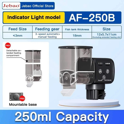 Máy cho cá ăn tự động Jebao AF-250 AF-250B - Hẹn giờ thông minh, cho ăn định kỳ tiện lợi khi vắng nhà