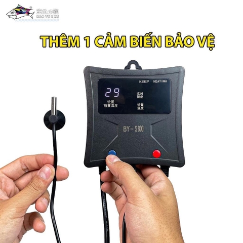 Máy sưởi bể cá 2 cảm biến  Baoyu BY - S800 600W-800W-1000W-1200W-1500W