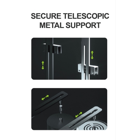 Giá treo đèn thuỷ sinh nhôm, Giá treo đèn hợp kim nhôm chân dẹt, Chân Treo Đèn Bể Cá màu đen