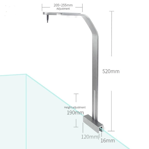 Giá treo đèn WEEK Aqua chữ L dẹt nhôm cao cấp - Treo đèn thủy sinh chắc chắn, điều chỉnh linh hoạt