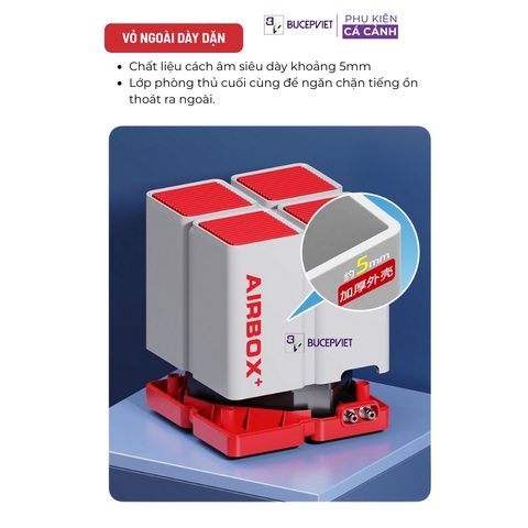 Máy sủi oxy AIRBOX+ cao cấp mẫu mới 2026, siêu êm, đẹp sang trọng cho bể cá