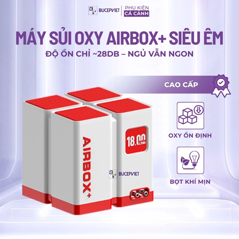 Máy sủi oxy AIRBOX+ cao cấp mẫu mới 2026, siêu êm, đẹp sang trọng cho bể cá