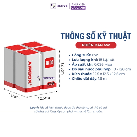 Máy sủi oxy AIRBOX+ cao cấp mẫu mới 2026, siêu êm, đẹp sang trọng cho bể cá