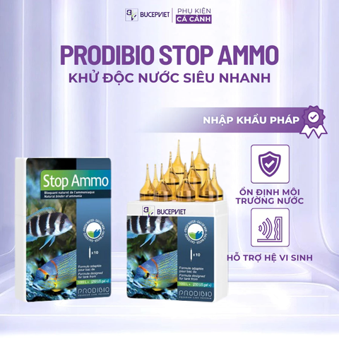 Dung dịch xử lý nước Prodibio Stop Ammo 1ml - Hỗ trợ xử lý NH3, ổn định nước hồ cá thủy sinh nước mặn, nước ngọt