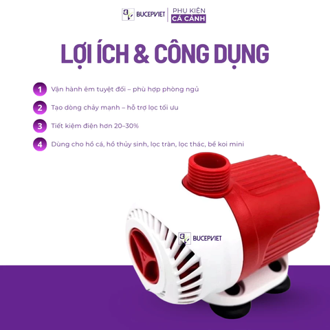 Máy bơm nước Baoyu BY - Siêu êm, tiết kiệm điện năng, lưu lượng mạnh cho hồ cá thủy sinh
