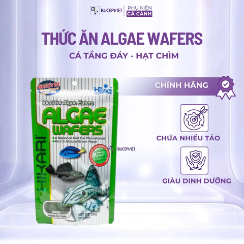 Cám cá Pleco Hikari Algae Wafers 100g-250g - Hạt chìm giàu tảo, hỗ trợ cá tầng đáy phát triển khỏe mạnh