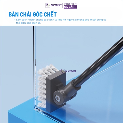 Bộ vệ sinh bể cá 3 trong 1 Aqua Smith tiện dụng nhẹ nhàng tích hợp cạo rêu bàn chải vớt rác.