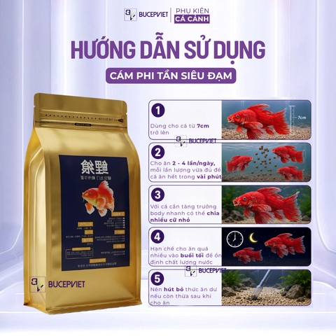Thức ăn Phi Tần 55% siêu đạm - Hỗ trợ kích đỏ kích trắng, phát triển body khung xương, không gây vàng nước