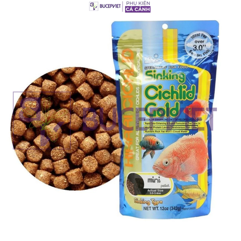 Thức ăn cá Ali Hikari Sinking Cichlid Gold 342g - Tăng màu phát triển body viên chìm không đục nước cho cá Cichlid