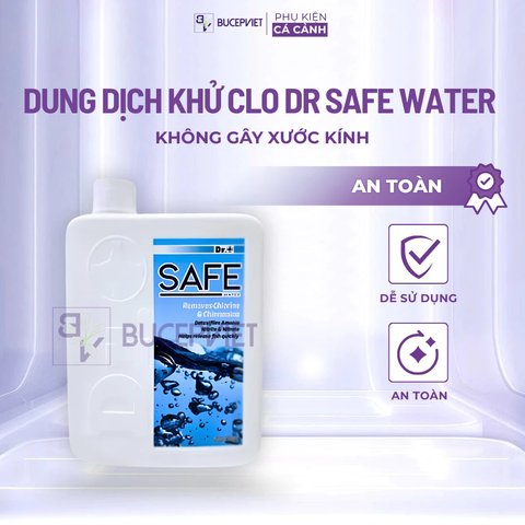 Dung dịch khử clo DR Safe Water - Khử Clo, xử lý tạp chất, bảo vệ nhớt cá giảm stress hồ cá