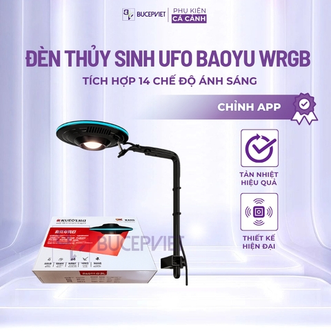 Đèn thủy sinh UFO BAOYU WRGB - Chỉnh App 14 chế độ sáng, LED WRGB cao cấp, hỗ trợ cây lên màu đẹp