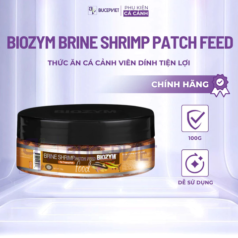 Thức ăn cá Biozym Brine Shrimp Patch Feed 100g - Viên dính giàu đạm từ tôm biển, tăng màu sắc và hỗ trợ phát triển cá cảnh
