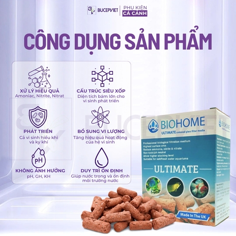 Vật liệu lọc Biohome Ultimate 2.5kg - Hỗ trợ xử lý Amoniac NO2 NO3, tăng hệ vi sinh cho hồ cá Koi
