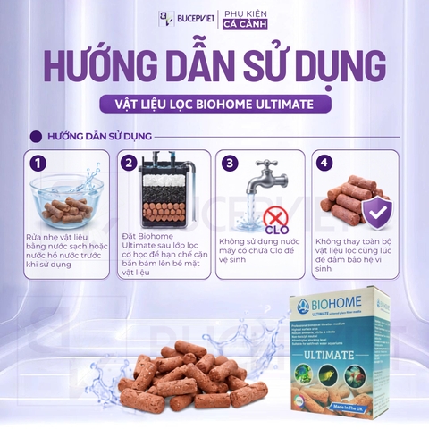 Vật liệu lọc Biohome Ultimate 2.5kg - Hỗ trợ xử lý Amoniac NO2 NO3, tăng hệ vi sinh cho hồ cá Koi