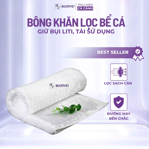 Bông khăn lọc cho bể cá bể thủy sinh - Hỗ trợ xử lý bụi mịn, bụi liti, tái sử dụng nhiều lần