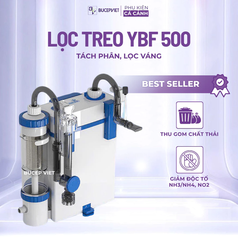 Lọc treo Sunsun YBF 500/600 - Tách phân, lọc váng xoay, tăng oxy và hỗ trợ làm trong nước bể cá
