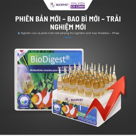 Vi sinh sống Prodibio BioDigest hộp nguyên 30 ống - Khởi tạo hệ vi sinh hồ cá, hỗ trợ xử lý NH3 NO2 NO3, làm trong nước hồ thủy sinh cá biển