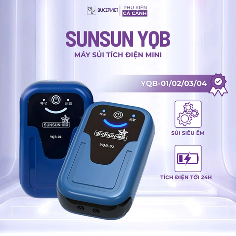 Máy sủi oxy Sunsun YQB tích điện 1W–5W - Sủi khí siêu êm, lưu lượng mạnh, dùng khi mất điện cho hồ cá cảnh thủy sinh