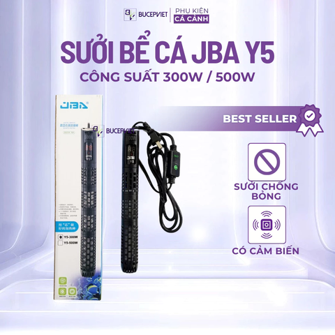 Sưởi bể cá JBA Y5 300W/500W - Điều chỉnh nhiệt độ điện tử, chống bỏng, tự ngắt khi rời nước