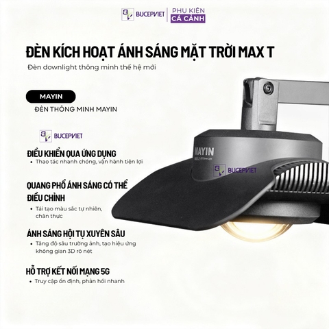 Đèn LED MAYIN T MAX Downlight Thông Minh, Điều Khiển App Cho Bể Cá Cảnh Cao Cấp