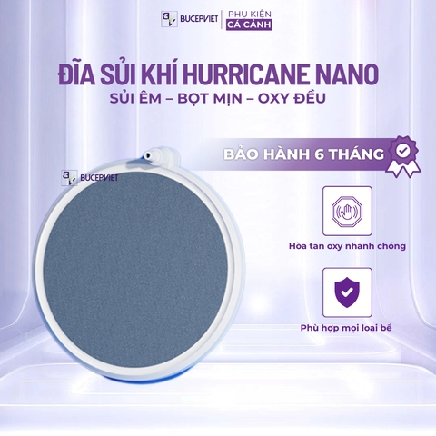 Đĩa sủi oxy Hurricane bọt khí mịn, cấp oxy đều cho bể cá - Bọt khí đều, không tắc nghẽn.